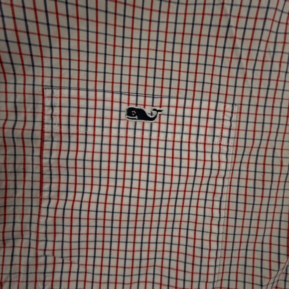 Vineyard Vines Cotton Button Up Red Blue Check Classic Fit Tucker Shirt Large - Picture 9 of 16